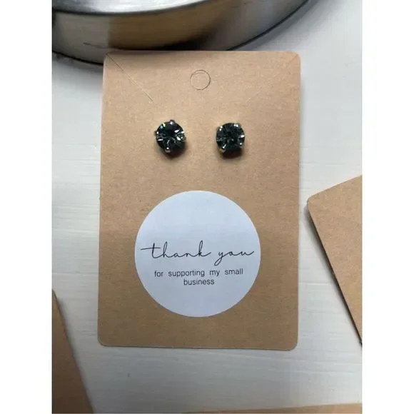 Sabika black Manhattan stud earrings, good condition, Australian crystal - Picture 2 of 4